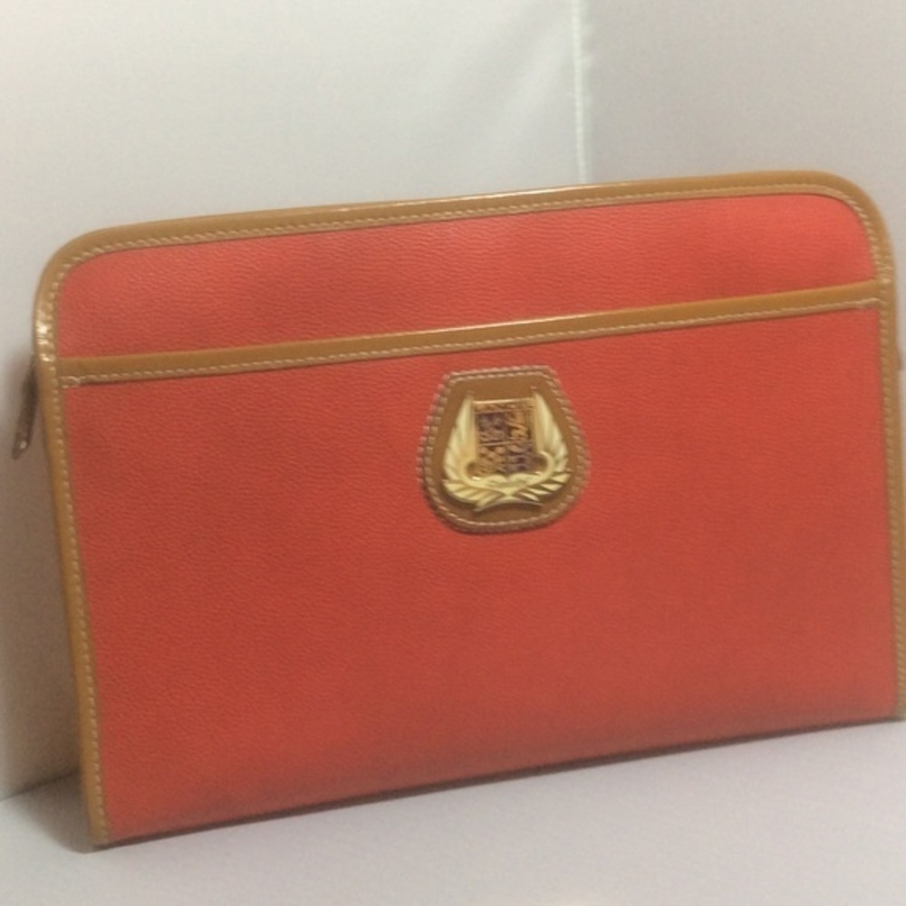 Vintage 90's Lancel Red Large Clutch Bag